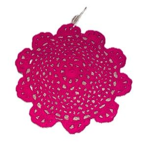Cute! Hot Pink Handmade Doily